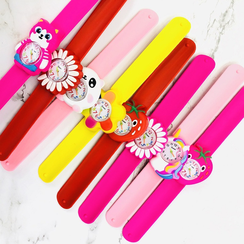 厂家直销卡通啪啪圈儿童拍拍表幼儿园学生玩具手表硅胶动漫石英表详情图7