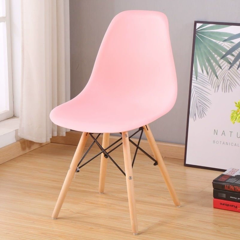 Стул в стиле Eames, пластиковое сиденье, деревянные ножки с металлическими распорками, разные цвета, стандарт/утолщённый