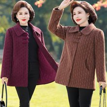 妈妈秋冬装加棉加厚水貂绒外套中长款中老年女装洋气保暖毛呢大衣