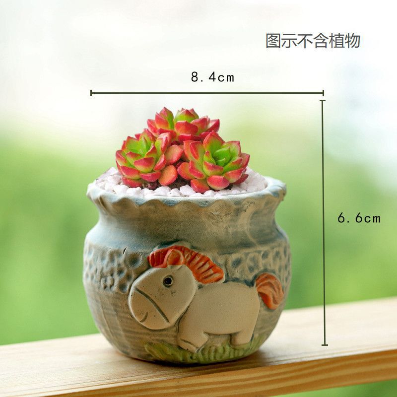 Rustic Fresh Floral Ceramic Flower Pot, Coarse Pottery Breathable Succulent Plant Pot, Indoor Desktop Creative Flower Pot Rustic Fresh Floral Ceramic Flower Pot, Coarse Pottery Breathable Succulent Plant Pot, Indoor Desktop Creative Flower Pot