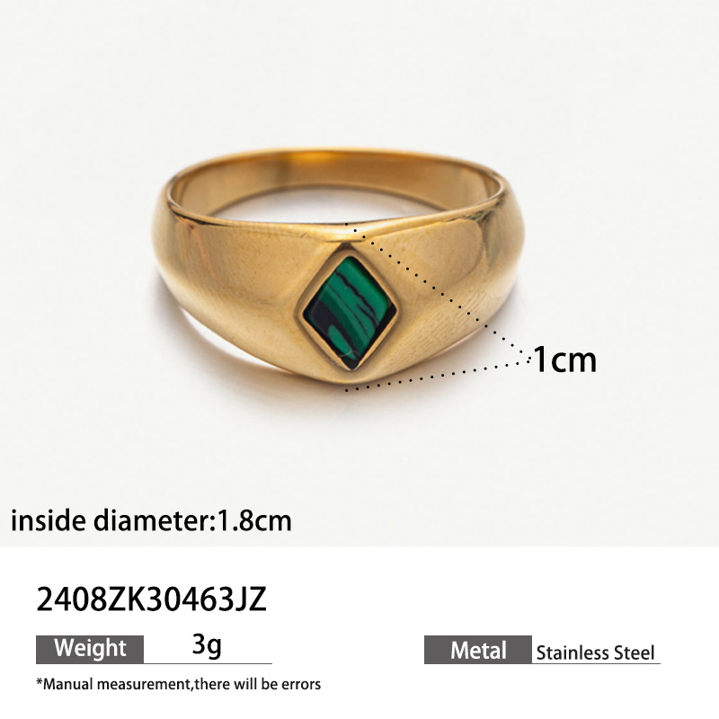 Anillo de piedra turquesa de acero inoxidable TENA de Europa y América Anillo de nicho de titanio Anillo de geometría transfronteriza