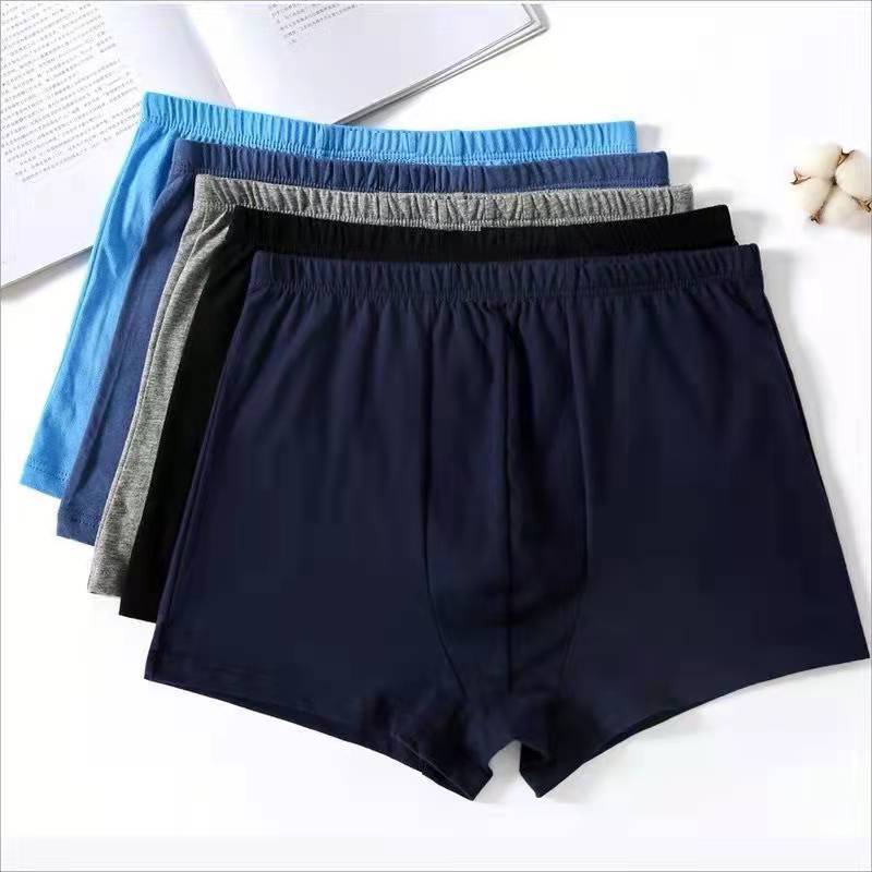 Stall wholesale middle-aged and elderly knitted cotton boxers men's high waist fat guy loose dad boxers elderly underwear