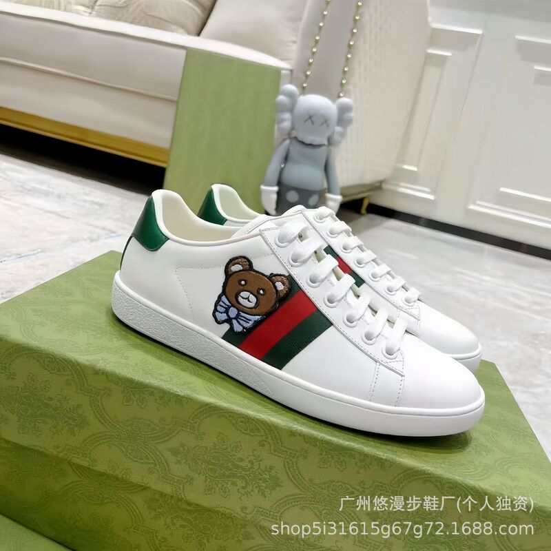 高品质G家小蜜蜂小白鞋女春秋经典百搭真皮刺绣情侣运动休闲板鞋|undefined