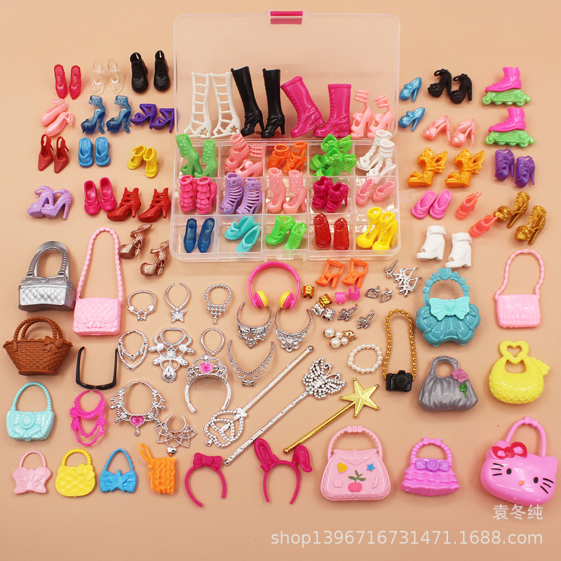 11.5-inch Barbie Doll Toy Accessories Shoes Bag Clothes Crown Necklace Dress-up Free Shipping