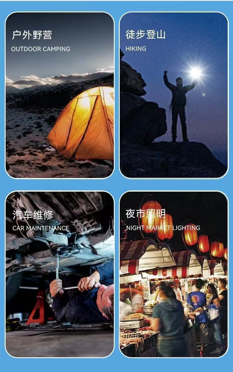 Portable Mini Flashlight, Rechargeable, Strong Light, Outdoor Mountaineering, Adventure Camping, Portable Emergency Light Cz009