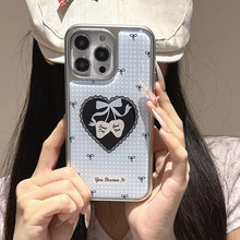 银边滴胶壳适用iphone17promax手机壳蕾丝爱心蝴蝶结苹果16保护套