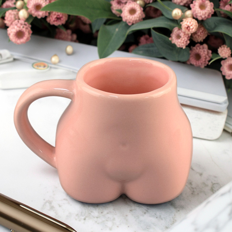 Ventas más calientes creativas transfronterizas extrañas arte corporal taza de café de cerámica de temperatura media de alto valor facial taza de menú de la tarde marca doméstica