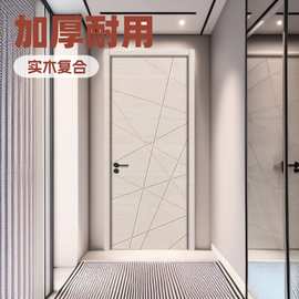 出口欧美肖克拼装烤漆复合木门WPC卧室房门白漆门松木密度板门