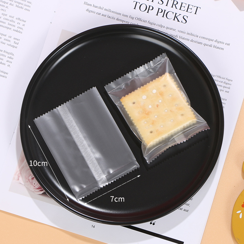 Bolsa de sellado de la máquina esmerilada translúcida gruesa bolsa de galletas crujientes de copo de nieve bolsa de embalaje de caramelo Bolsa De postre de té perfumado