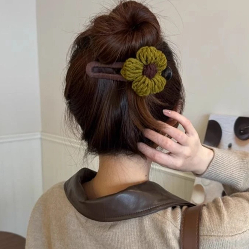 女性用のかわいい布製ヘアピン、後頭部用の高級ヘアピン、大きなワンラインのカモノハシクリップ、ヘアピンとヘッドバンド|undefined