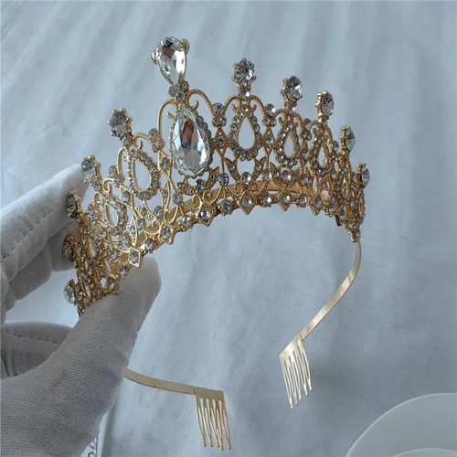 European and American exquisite bridal wedding crown headpiece children's birthday party crown hair tie photography crown manufacturer