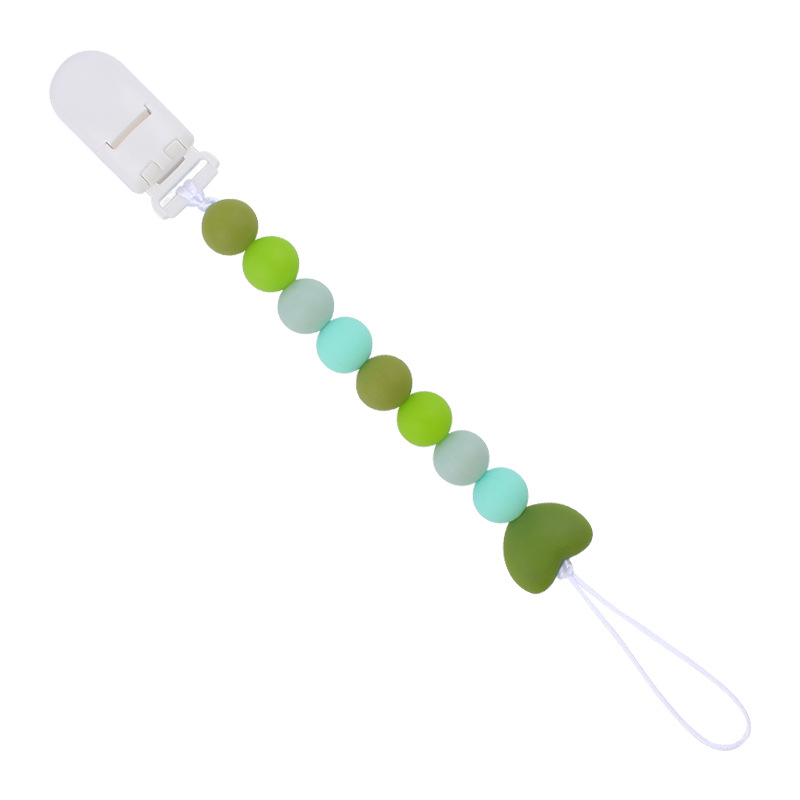 Bebé suministros chupete cadena creativa de dibujos animados amor cuentas de silicona mordedura cadena anti-gota molar Nuevo