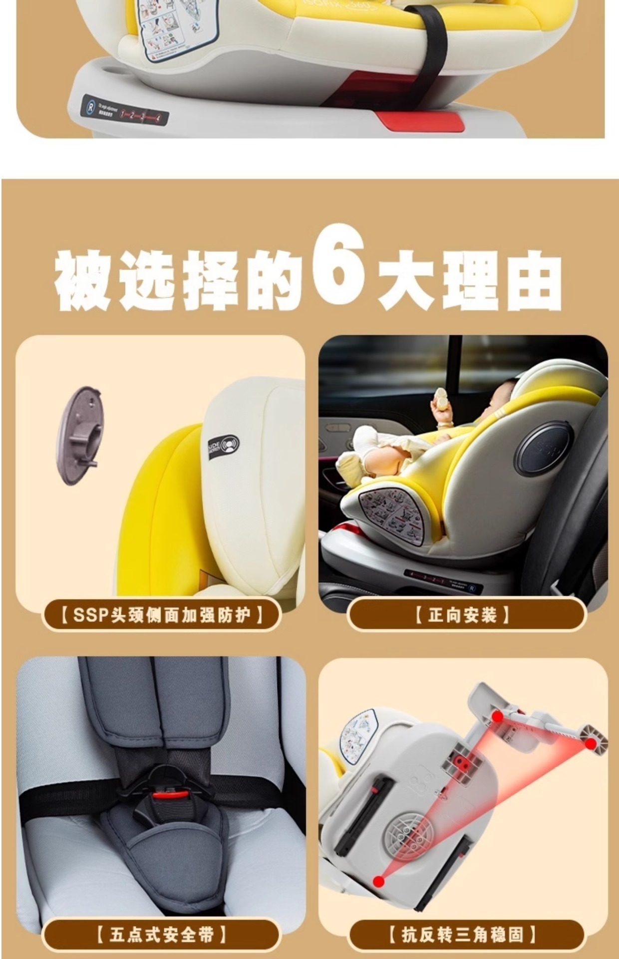 Suitable for Haibeiwang Kids Safety Seat Car Baby Car 360 Rotating Seat 0-4 Years Old