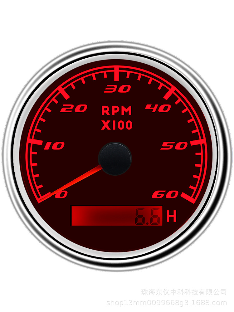 Cross-Border Hot-Selling 85mm Tachometer with Colorful Backlight for Generator Sets, Engines, and Engineering Vehicles, Colorful Lighting Effect Instrument