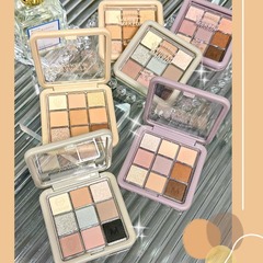 小紅書九色眼影大地色煙熏眼影超閃啞光珠光細閃學生平價彩妝