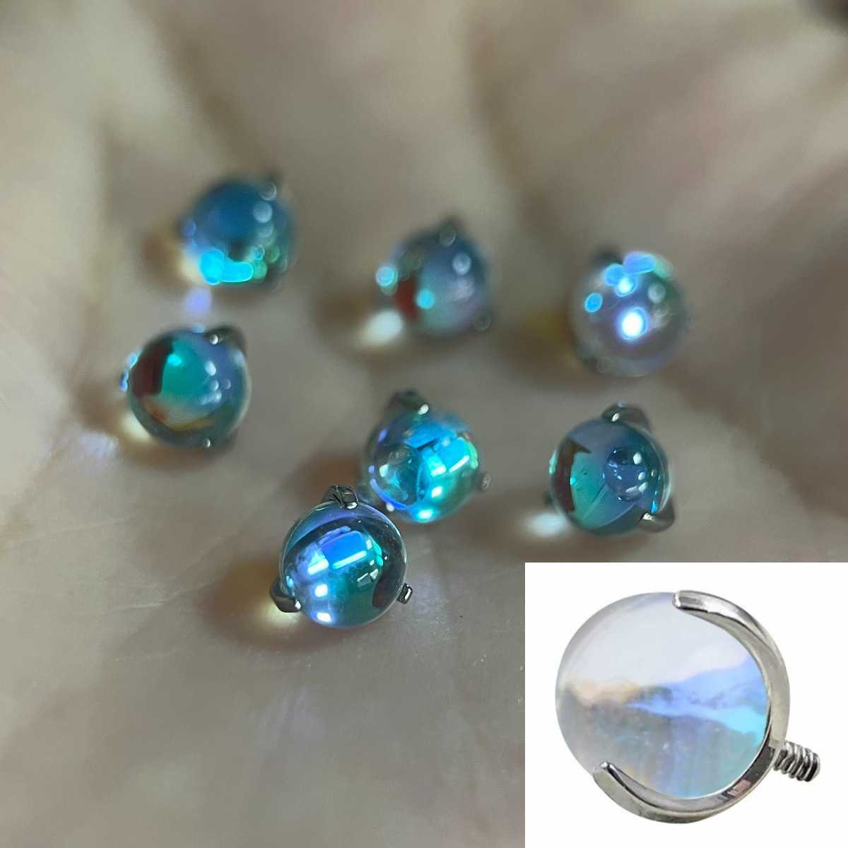 Pointed labret stud close-up product detail