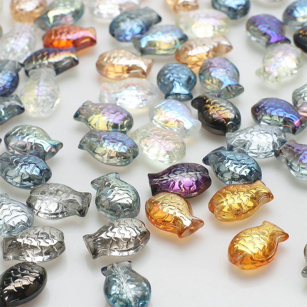 A Pack Of 30 10 * 14mm Hole 1~1.9mm Glass Glass Fish Beads display picture 5