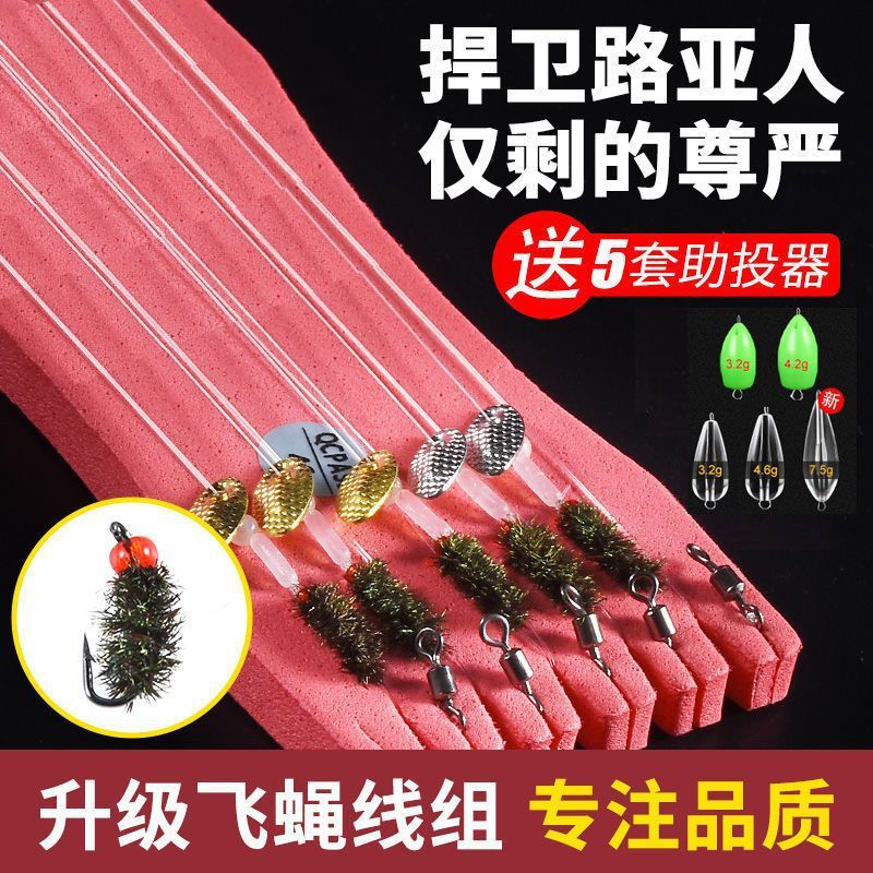 Fly Hook Fishing Set with Shiny Lures for Topmouth, Whitefish, and Minnows, Including Casting Aids, Micro-Lures, Artificial Bait, Mosquito Flies