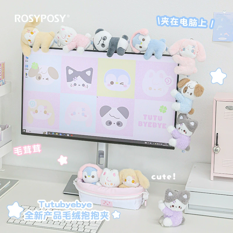 Rosyposy мягкая установка Tutu & byebye рабочий стол обнимает плюшевые зажимы милые куклы экрана куклы украшения