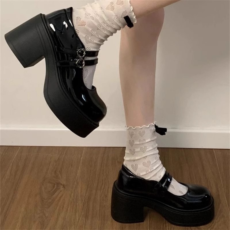 Black Mary Jane shoes English style