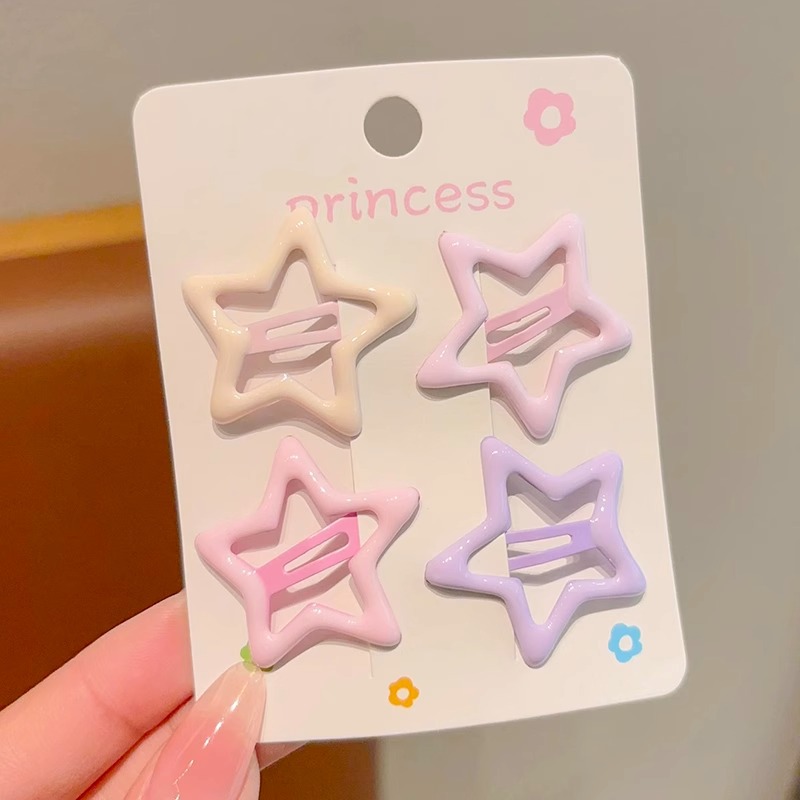 Las estrellas no dañan el cabello del bebé, el lado de la cepa de los niños, la tarjeta de cabello de amor de las niñas pequeñas, la estrella de pentacos, el cabello roto