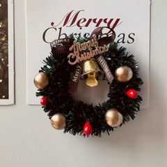 小紅書立体クリスマス花輪冷蔵庫貼り微景観ミニシーンdiy小屋装飾磁気貼り黒板