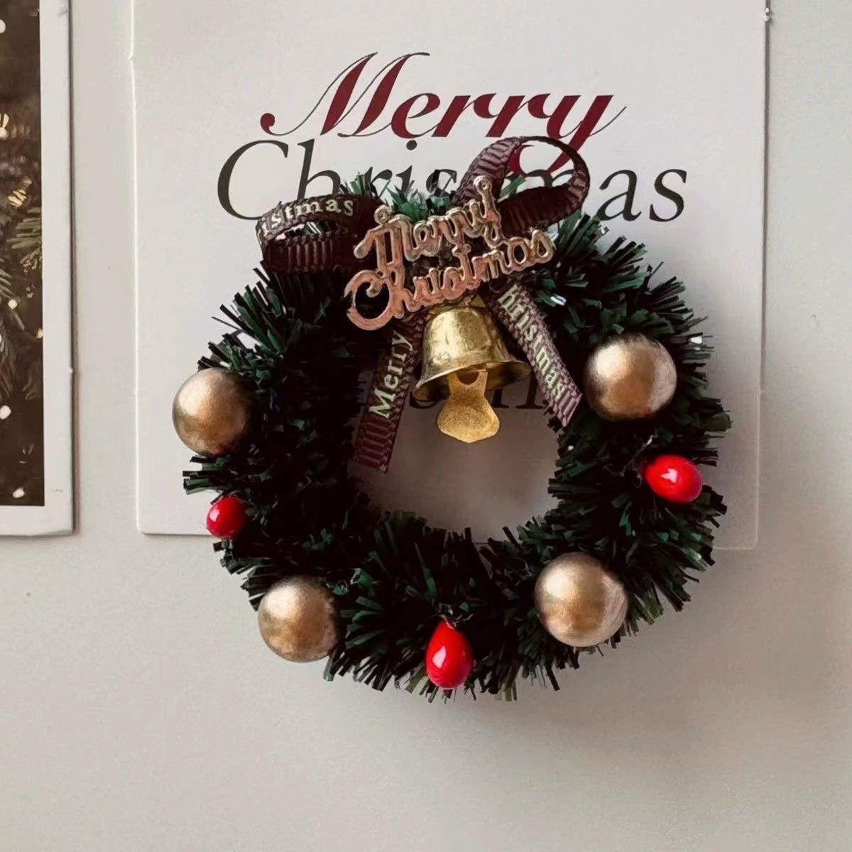 Маленькая красная книга трехмерная рождественская гирлянда наклейка на холодильник микро-пейзаж мини-сцена diy хижина декоративная магнитная доска