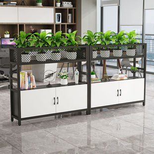 Office Wrought Iron Screen Partition Cabinet Storage Rack Restaurant Booth Fence Partition Decoration Green Plant Flower Rack Industrial Style