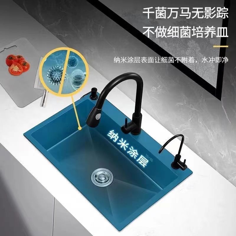 キッチン手作りシンクシングルシンクステンレス鋼家庭用シンク家庭用多機能大型シングルシンクシンク|undefined
