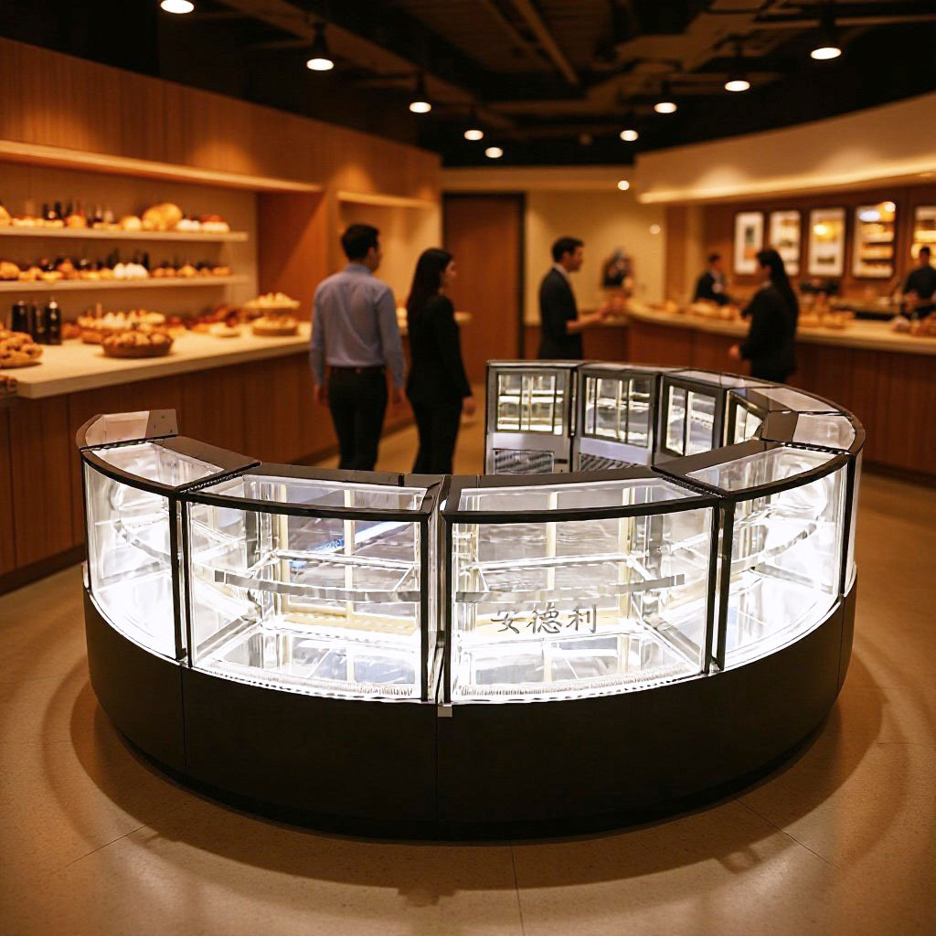 源头工厂直供圆形甜品蛋糕冷藏展示柜弧形蛋糕保鲜柜冷藏西点冰柜