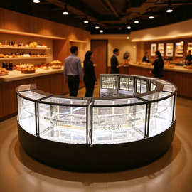 源头工厂直供圆形甜品蛋糕冷藏展示柜弧形蛋糕保鲜柜冷藏西点冰柜