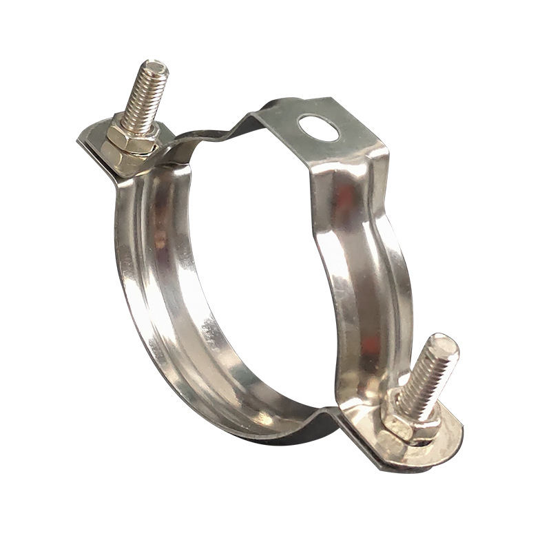 不锈钢上下片给排水管箍卡钉圆形中间6孔8厘小迷钉圆箍卡扣吊夹卡