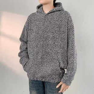 Men's Sweatshirt Hooded Spring and Autumn Ins Hong Kong Style Loose Trendy Brand Letter Printed All-Match Jacket 2024 New Trendy