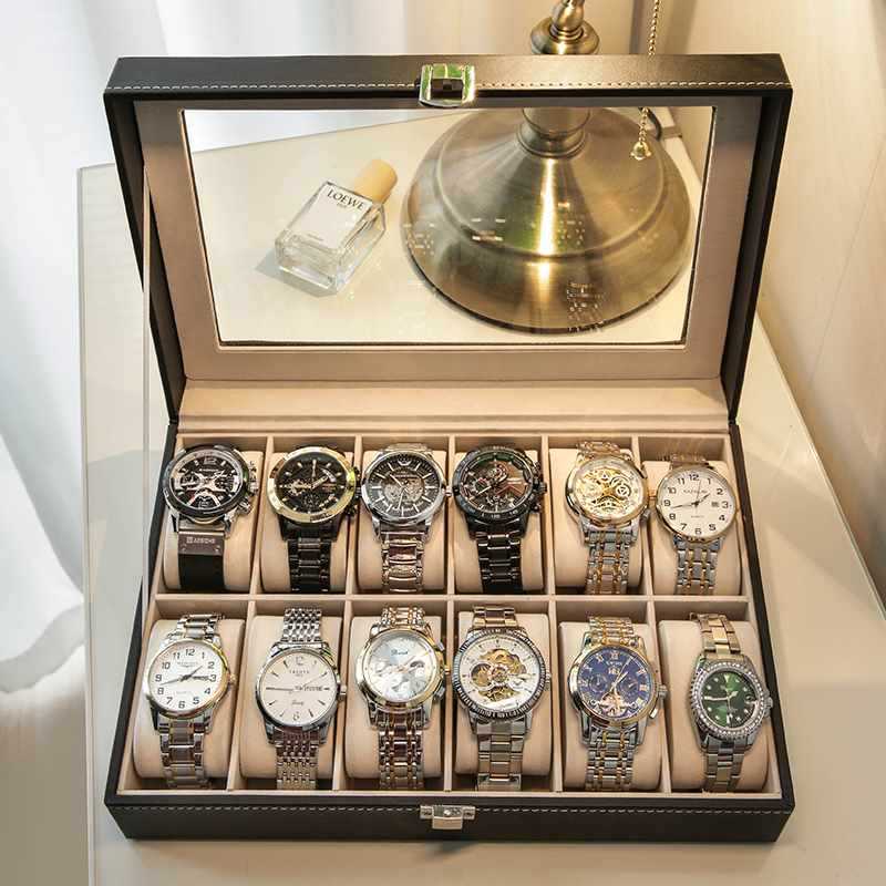 手表收纳盒盒表机械表盒子女士大容量存放腕展示箱收藏家用
