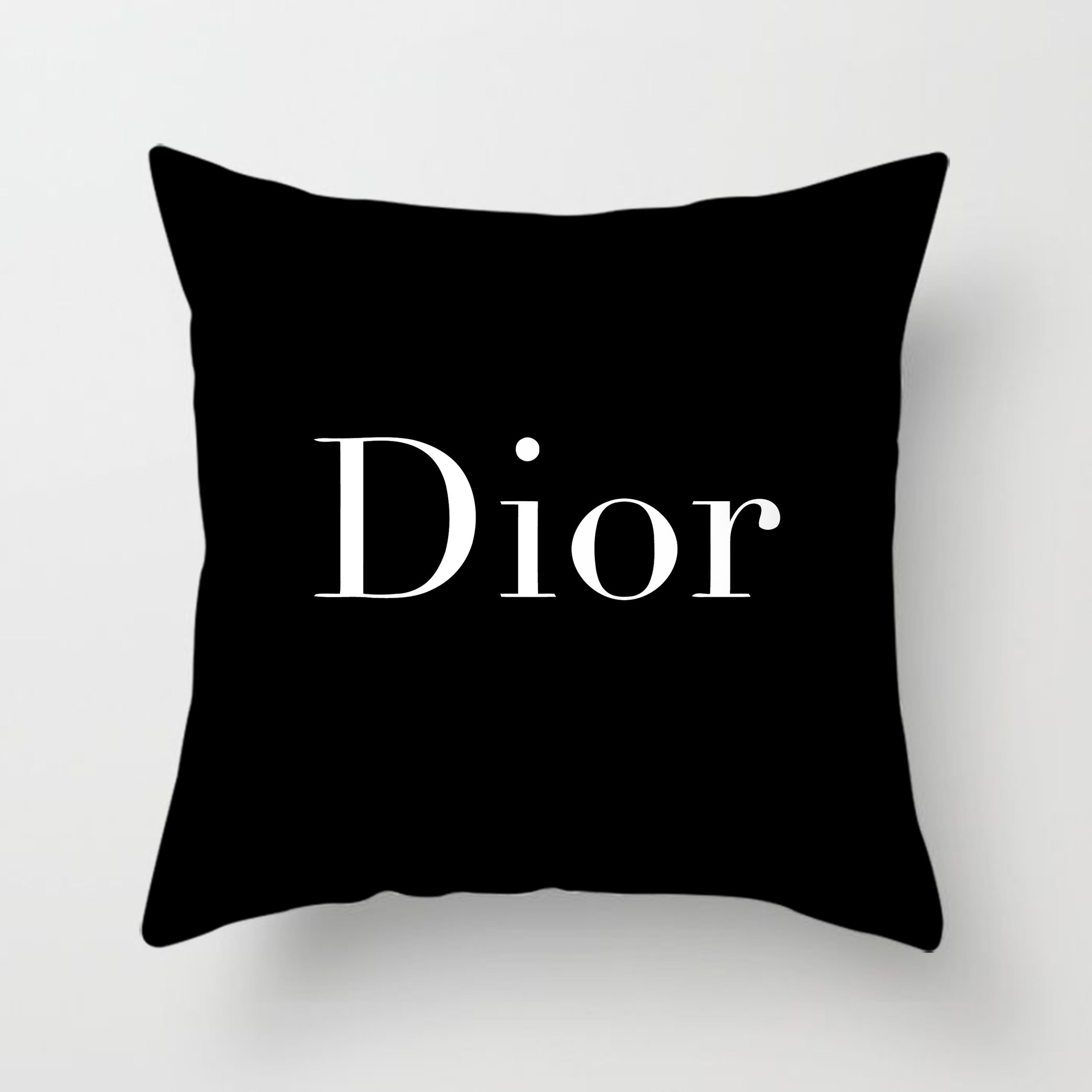 Cross-border AliExpress logo de marca europea y americana logo estilo de lujo ligero estilo cuadrado moda sala de estar sofá funda de almohada de felpa corta