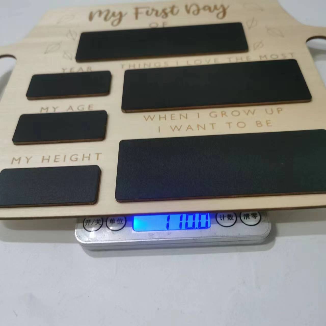 Tablero de mensajes de madera con mango de memoria reutilizable pared de fotos de jardín de infantes nueva educación preescolar transfronteriza