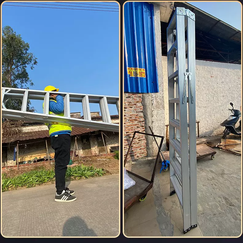 双面家用铝合金梯子电工人字梯便携工程梯折叠加厚玻璃钢半绝缘梯