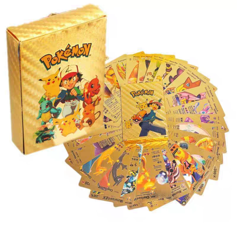 Карта Pokémon Gold Foil Rainbow GX Pokémon Pokémon Ptcg Flash Card VMAX Неповторяющиеся 55 карт