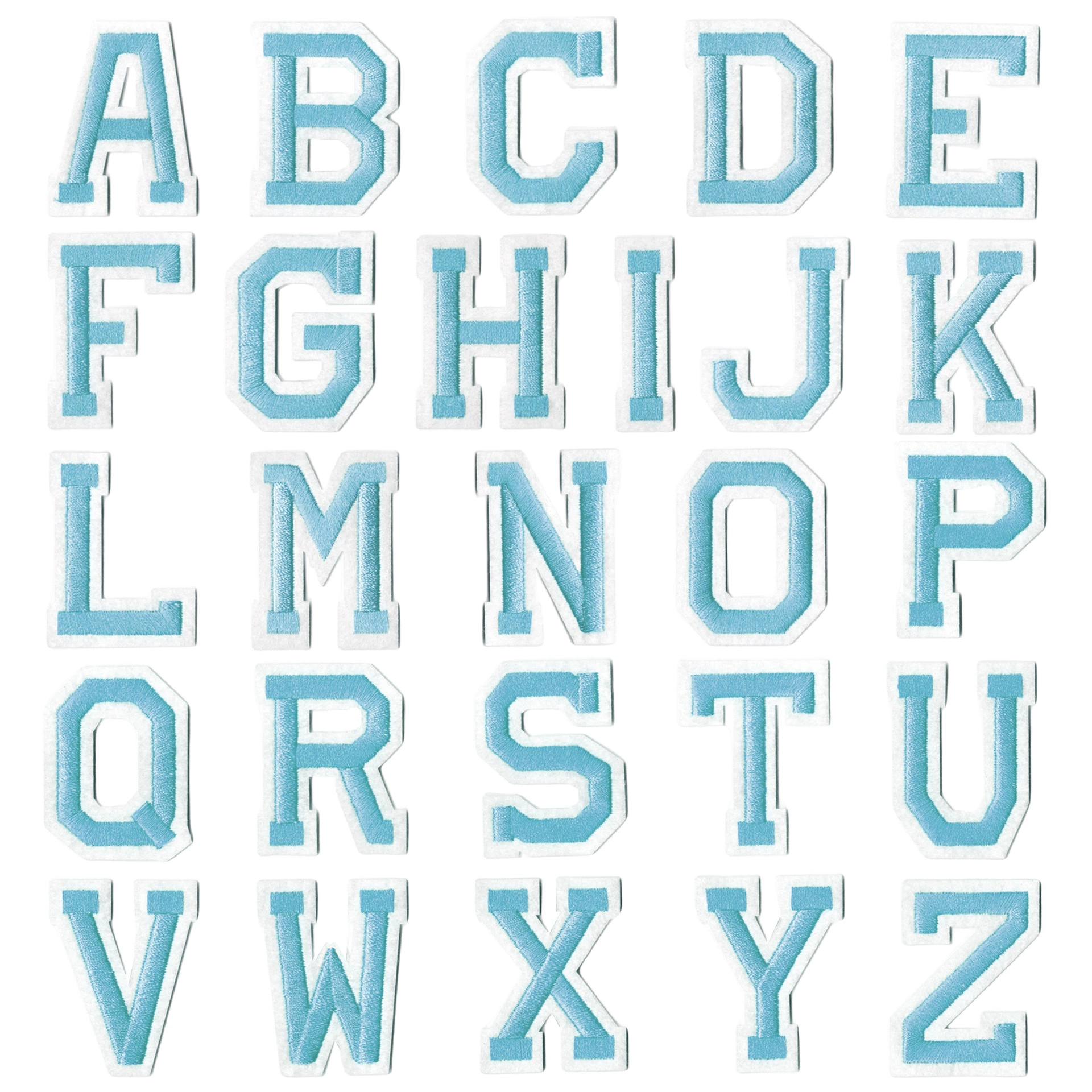 [Переведено] Alphabet Embroidery Patches (Yongxin) 26-Letter Set, Iron-on Fabric Letters, Multi-Color Options