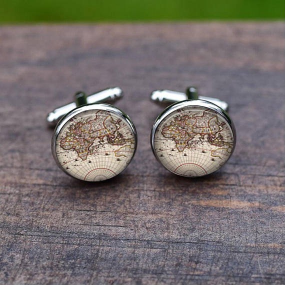 Simple Style Map Alloy Glass Plating Unisex Cufflinks 1 Pair display picture 5