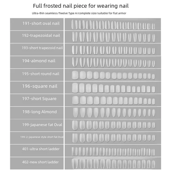 Manicure Nails, Ultra-Thin, Grind-Free, Traceless Wearable Nails, High-End, Full-Length, Short-Round, Short Ladder, Special for Hand-Wearable Nails