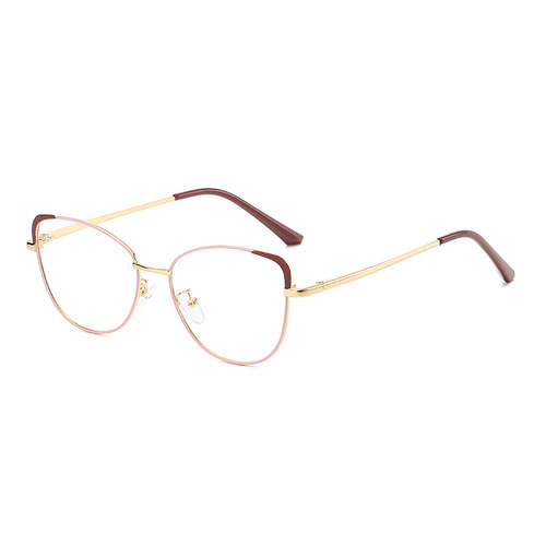 新款时尚猫眼眼镜框显瘦显年轻多色拼接光致变色眼镜减龄女士眼镜