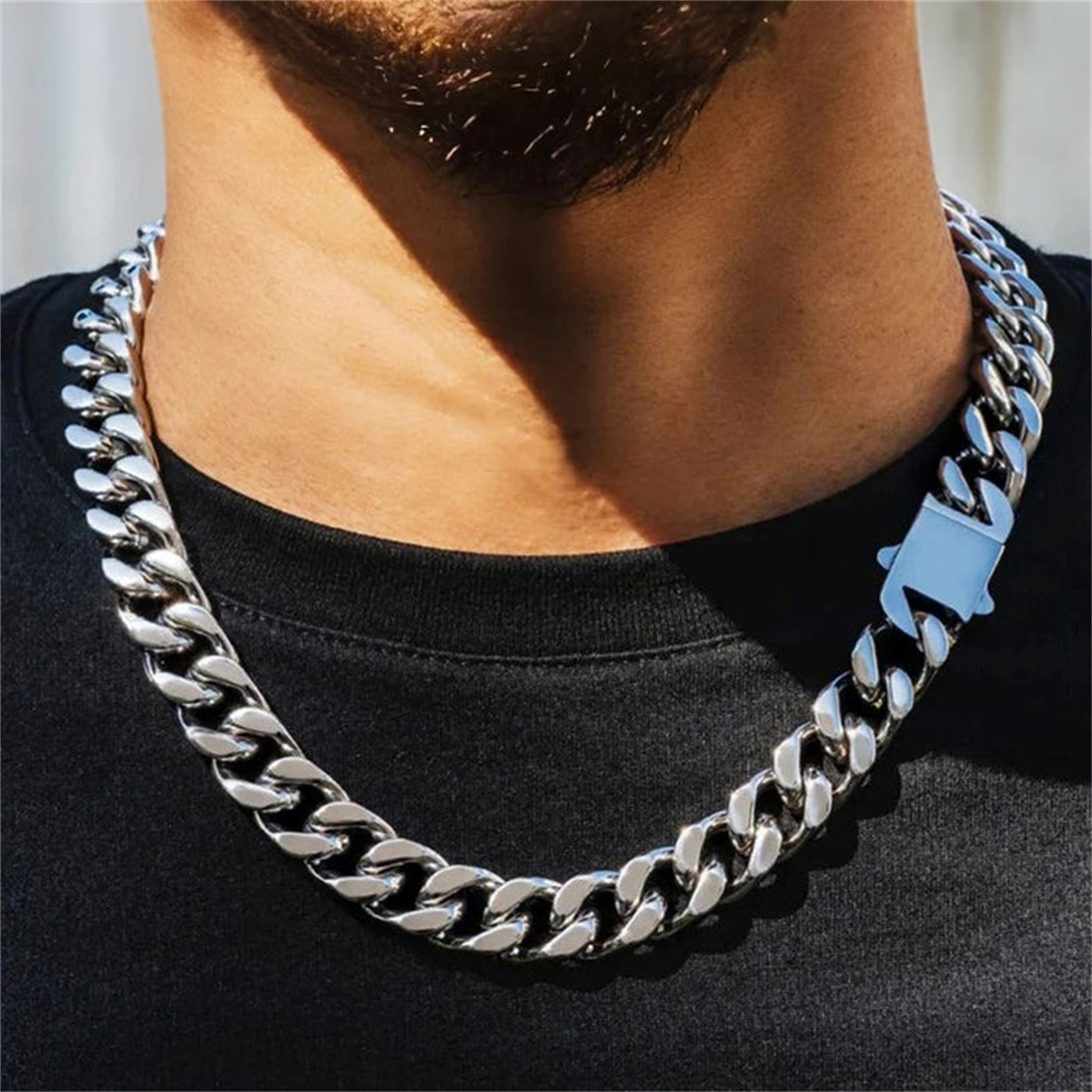 Daily, Street Occasion Hip-Hop Simple Style Geometric 304 Stainless Steel Polishing Men's Jewelry Set Men Necklace Sets
