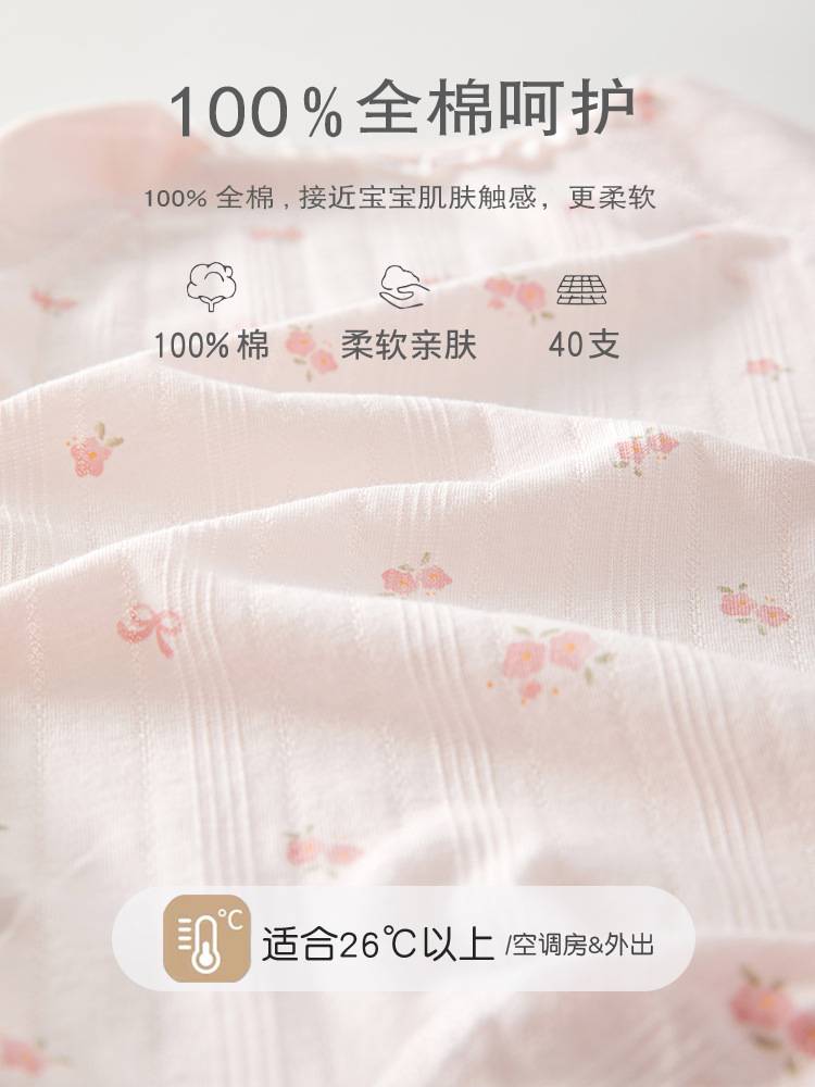 婴儿衣服新生夏季薄款纯棉短袖连体衣女宝宝夏装可爱公主甜美哈衣