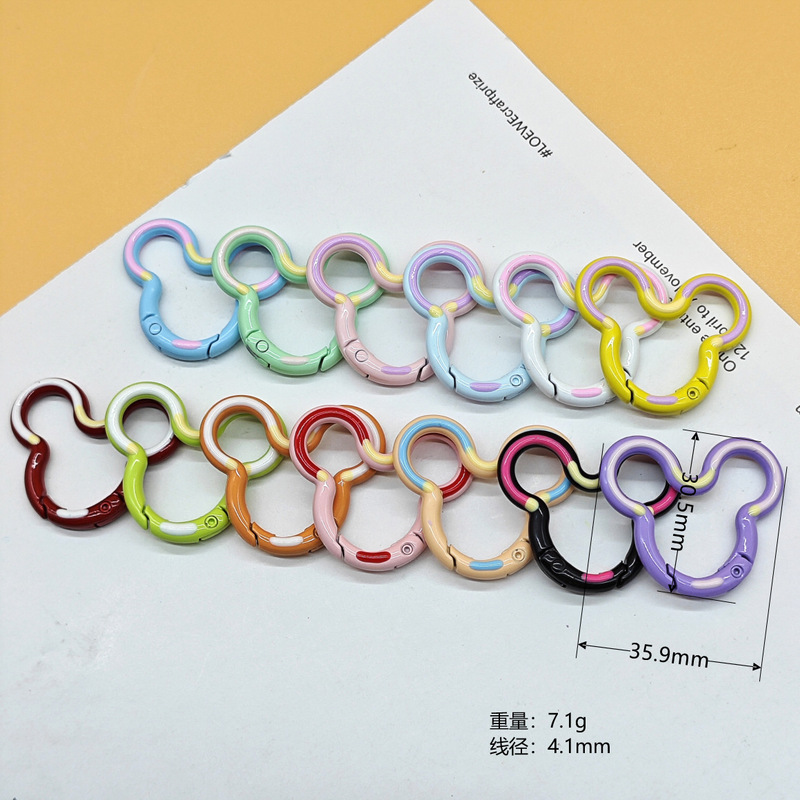 彩色烤漆弹簧扣爱心糖果色弹簧圈开口 diy饰品钥匙扣配件书圈卡圈|undefined