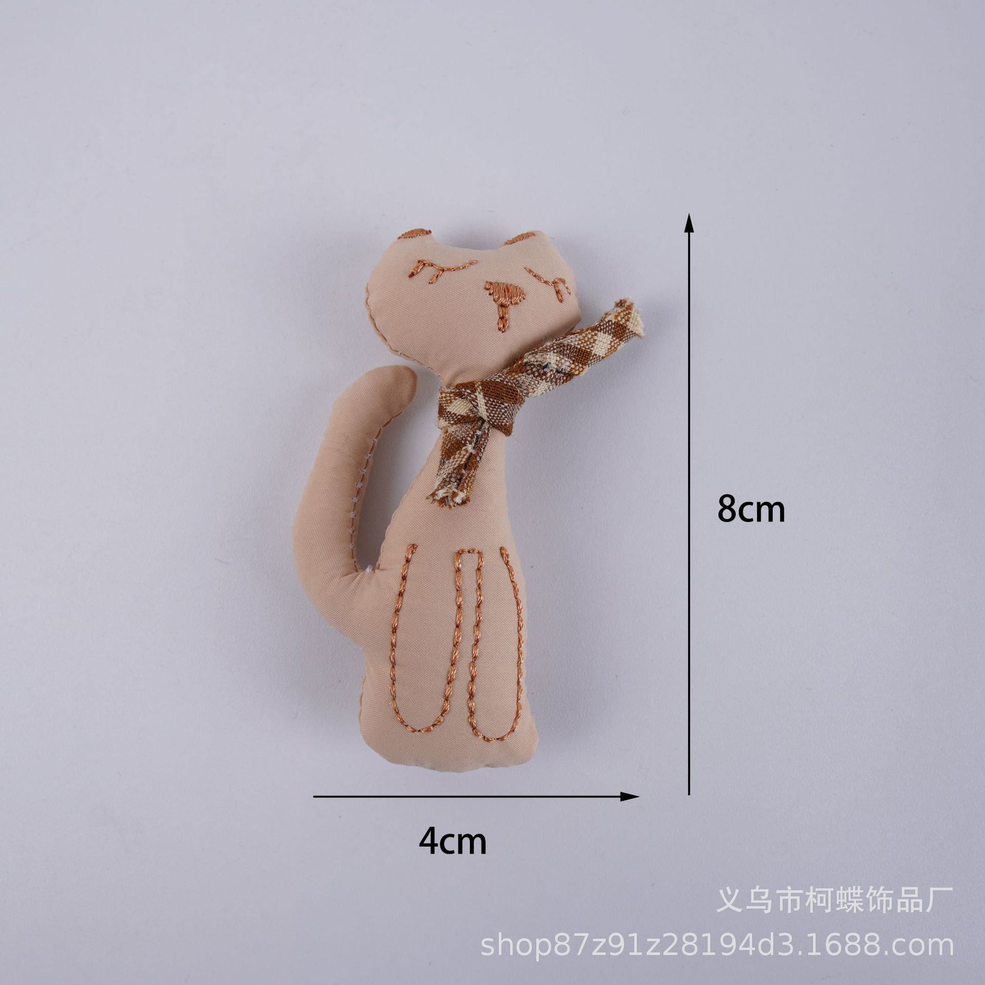 격자 무늬 스카프 고양이 라이트 브라운