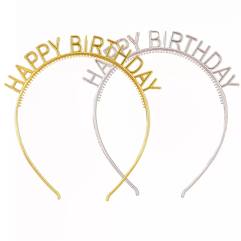 镀金新款发箍高级感轻奢金色头箍发箍 彩色塑料生日发箍批发现货