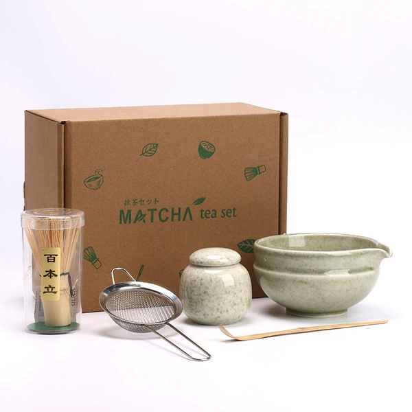 Wide Mouth Matcha Green: 5-piece set with powder jar