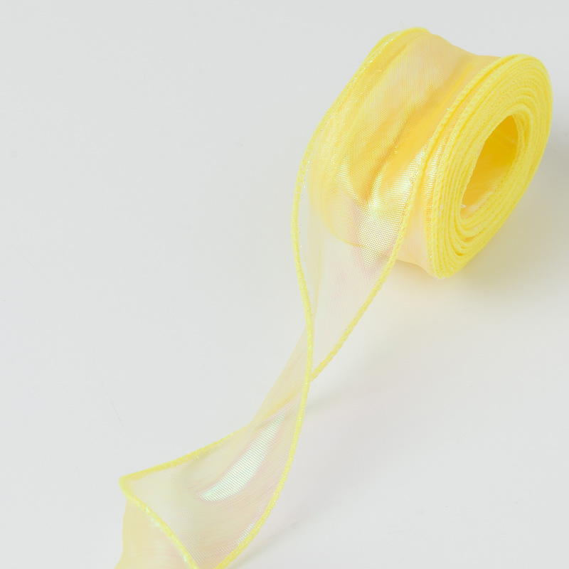 Cinta floral al por mayor 4cm borde dorado colorido ramo arco onda hilo llano cinta flor material de embalaje