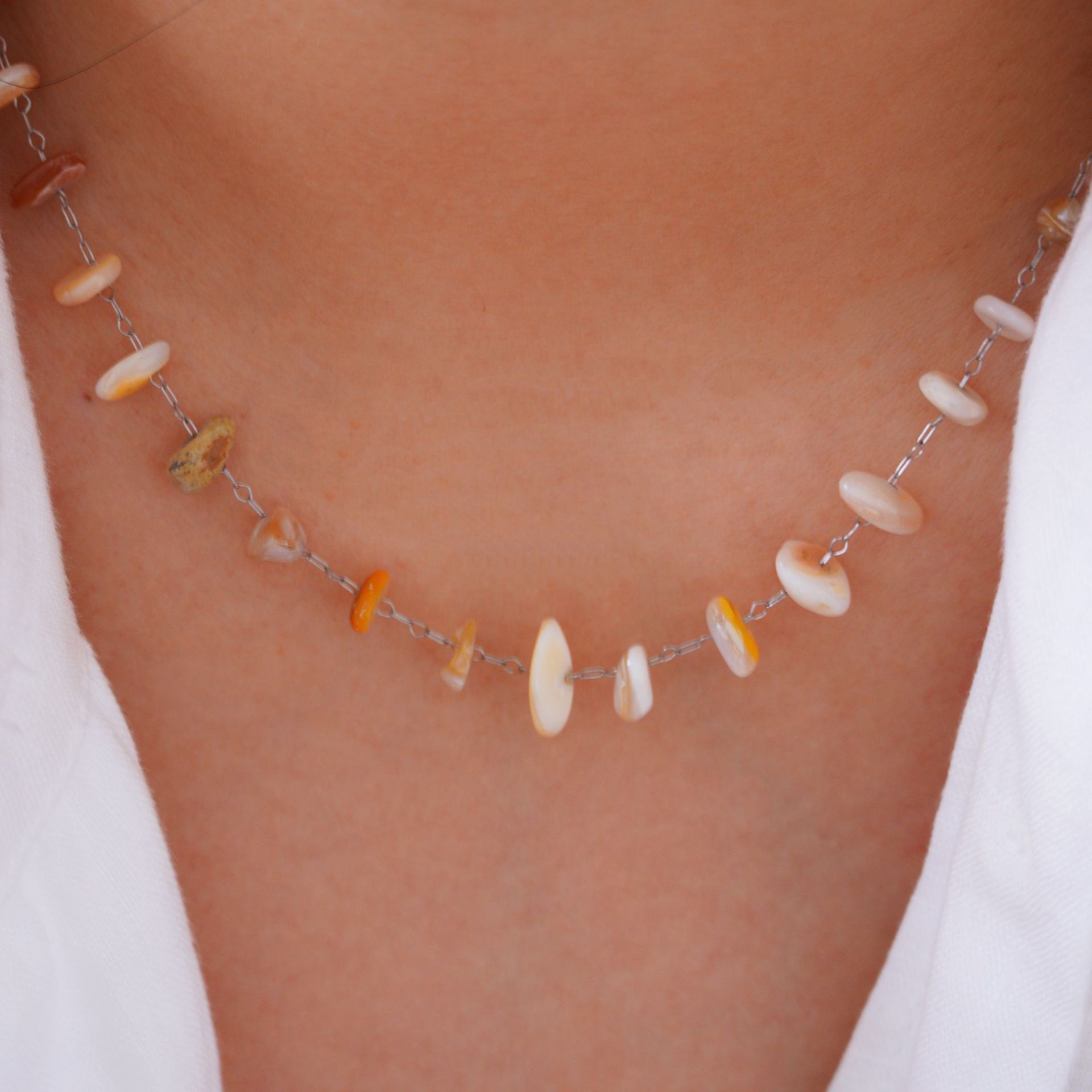 Elegant Lady Streetwear Natural Stone Titanium Steel Geometric Plating Women's Jewelry Set display picture 4